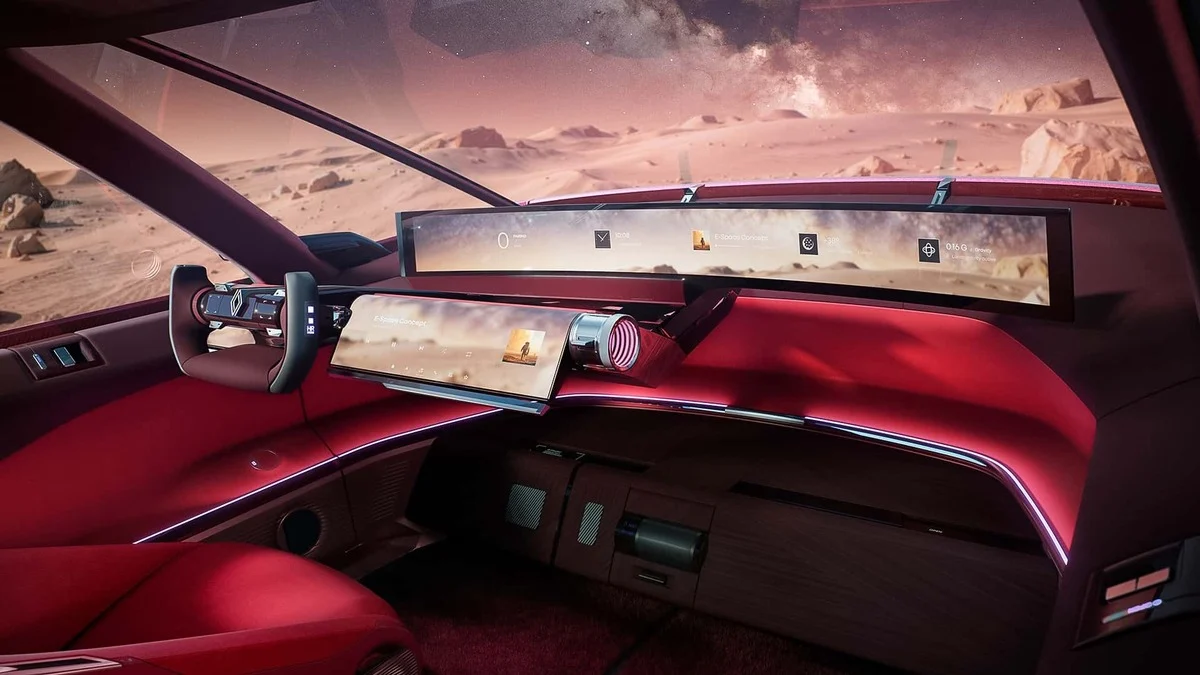 Bancos do Renault E-Space Concept girados dentro da cabine iluminada